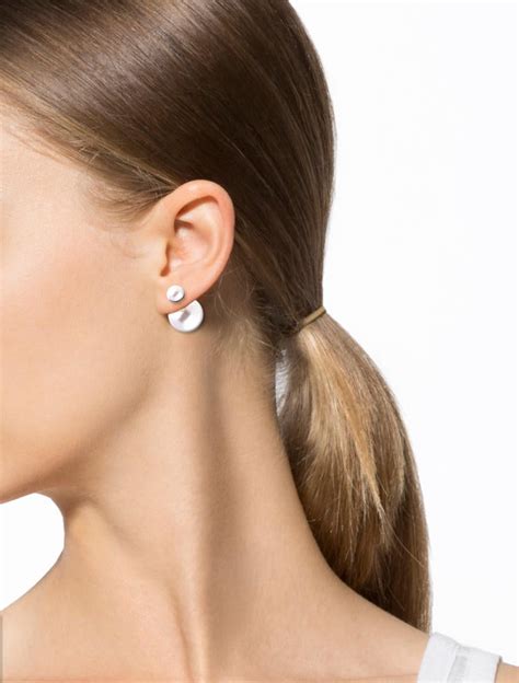 dior double earrings|dior tribal earrings real pearl.